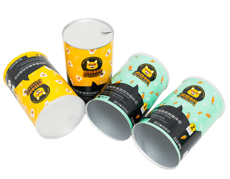 Manufacturer Airtight Paper Cans Recyclable Food Packaging For Pet