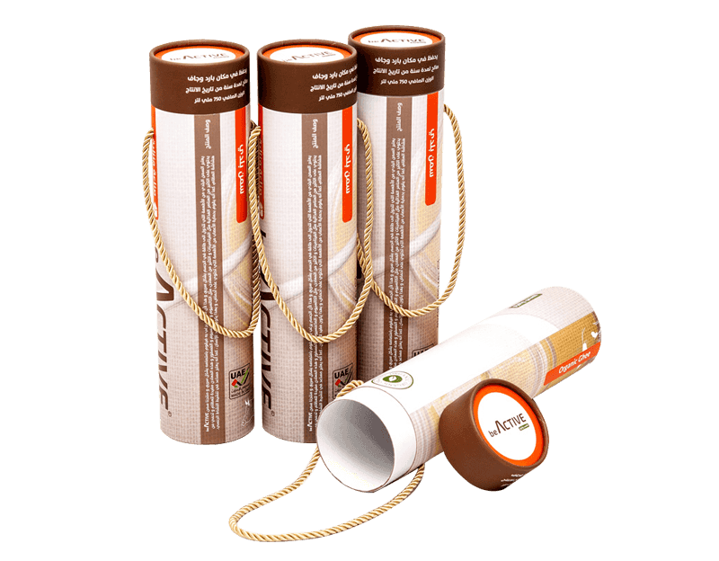 Custom Paper Tube Packaging with Rope Handle for Olive Oil Bottle