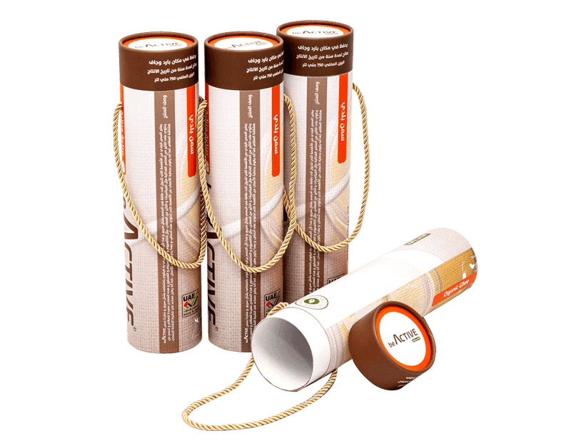 Custom Paper Tube Packaging with Rope Handle for Olive Oil Bottle