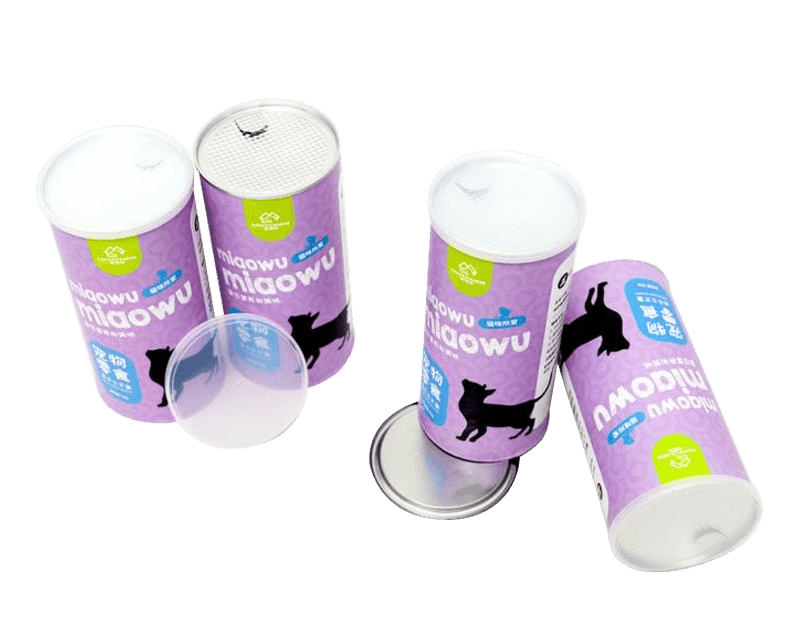 Empty Paper Canister Eco Friendly Food Containers for Pet Foods