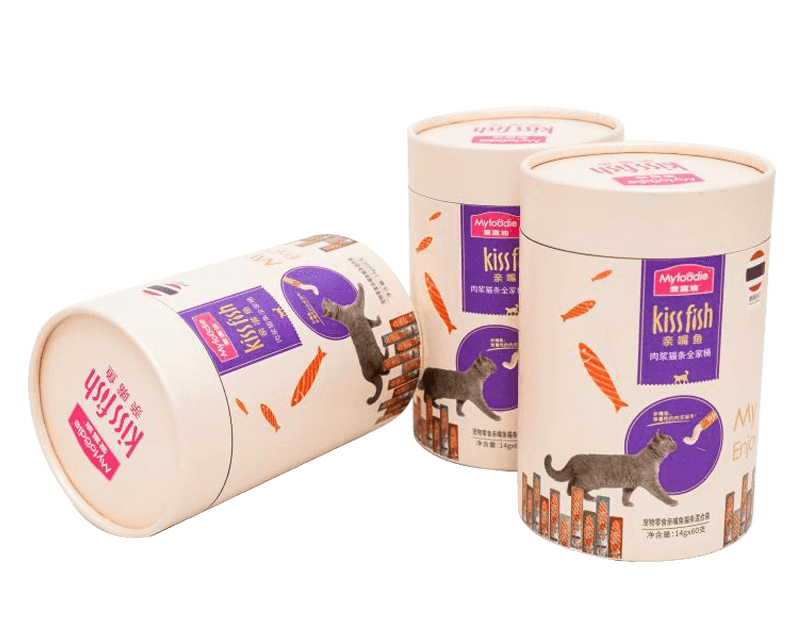 Luxury Paper Tube Packaging Unique Design Pet Food Packaging Boxes   