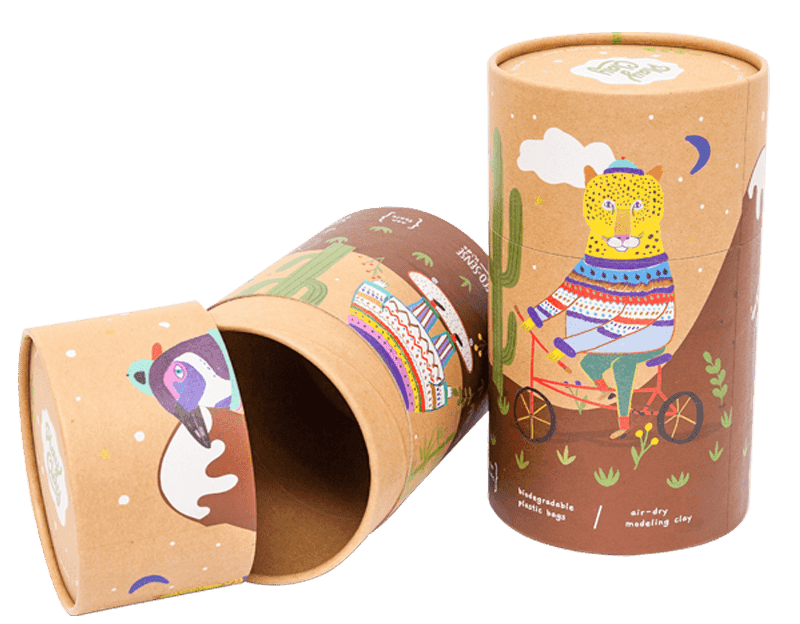 Luxury Glossy Lamination Round Kraft Paper Box