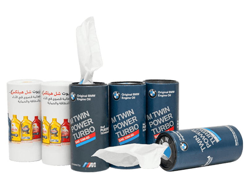 Refillable Cylinder Car Tissue Box Holder Tissue Dispenser