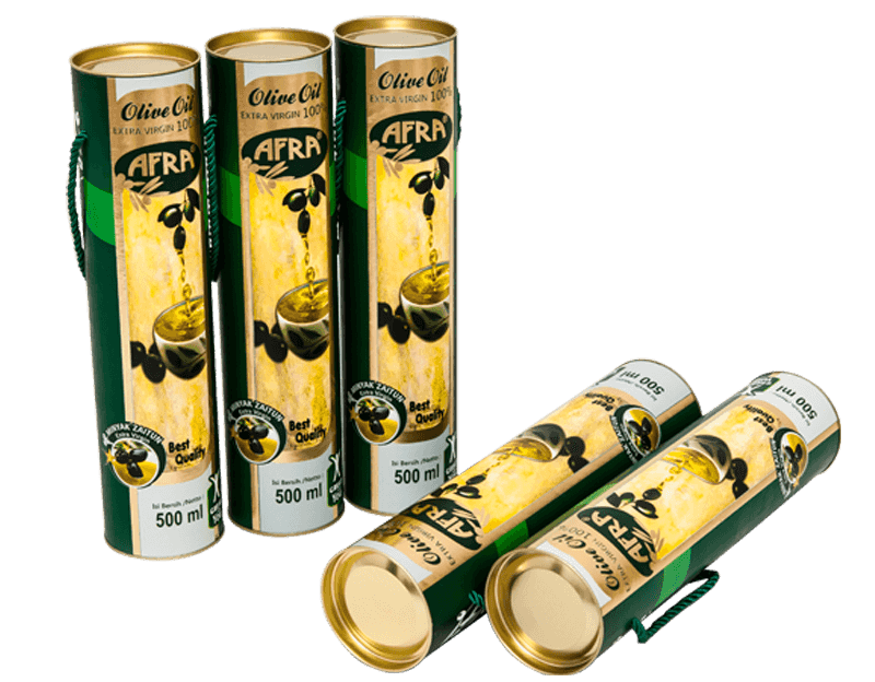 Cardboard Tube Packaging for Olive Oil Bottle