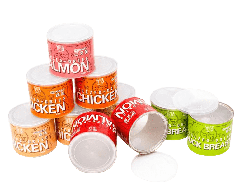  Custom Printed Clear Food Packaging Pet Tin Box with Lid