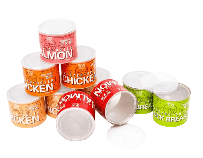  Custom Printed Clear Food Packaging Pet Tin Box with Lid