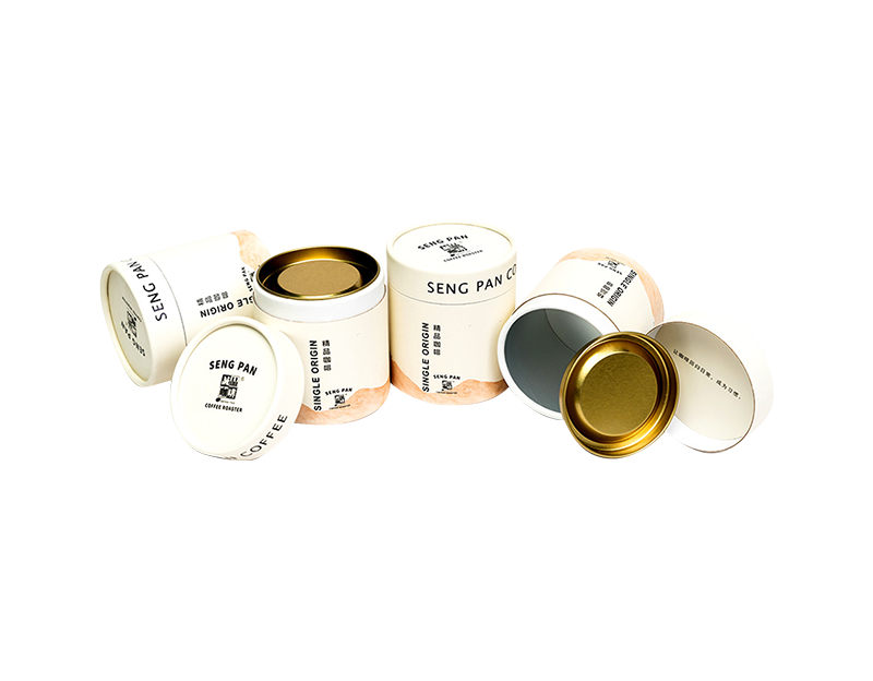 Cardboard Coffee Tubes with Metal Plug 