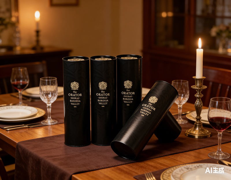 Custom Design Cylindrical Round Shape Wine Bottle Box