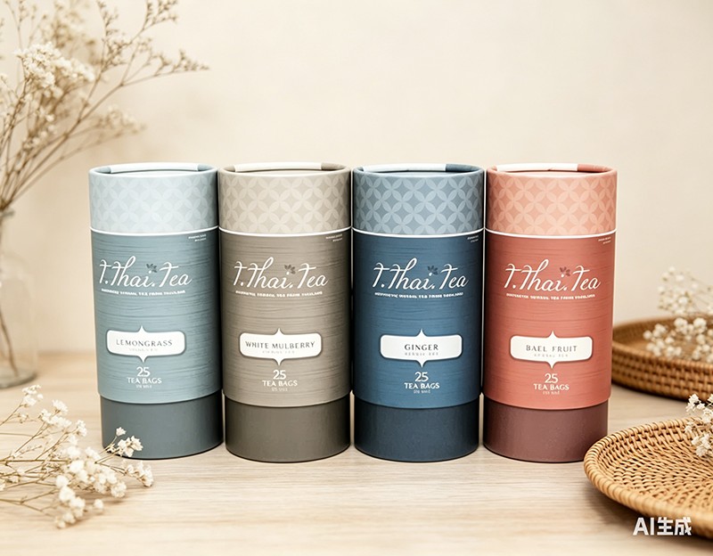 Herbal Tea paper canister Private design tea tube carton box