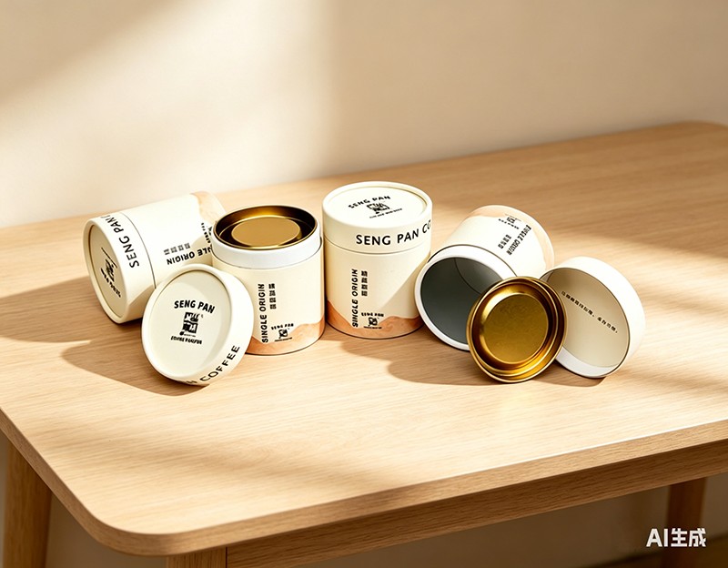 Cardboard Coffee Tubes with Metal Plug 