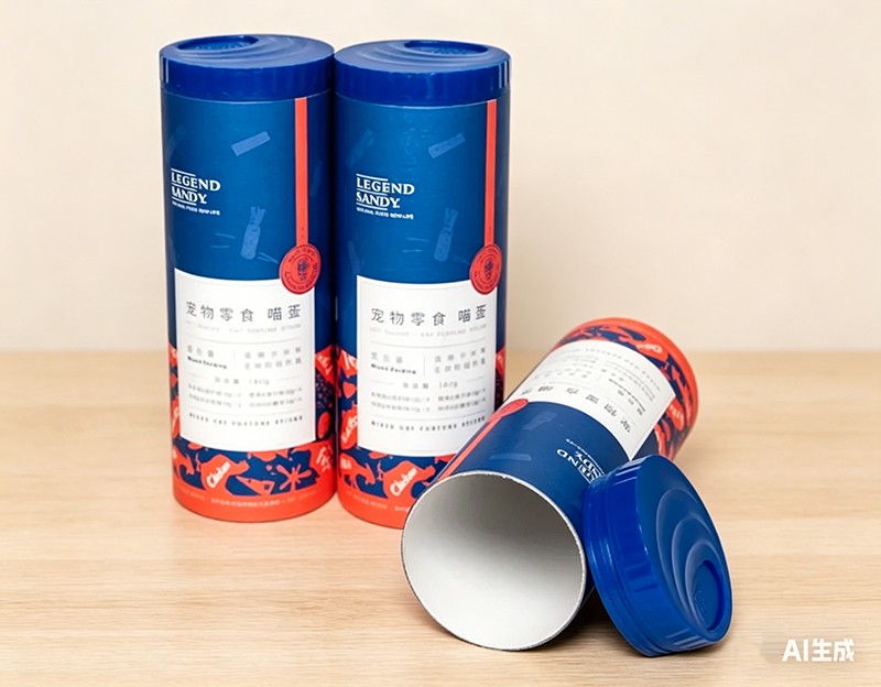 Unique Design Paper Tube Pet Cat Food Packaging with Shaker