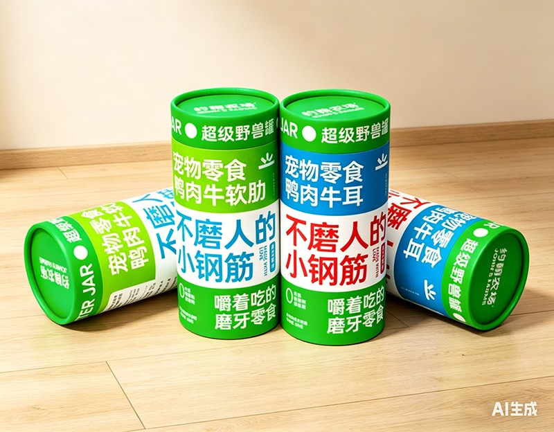 Custom Printed Plastic-Free Paper Tube Packaging for Pet Treats Branding