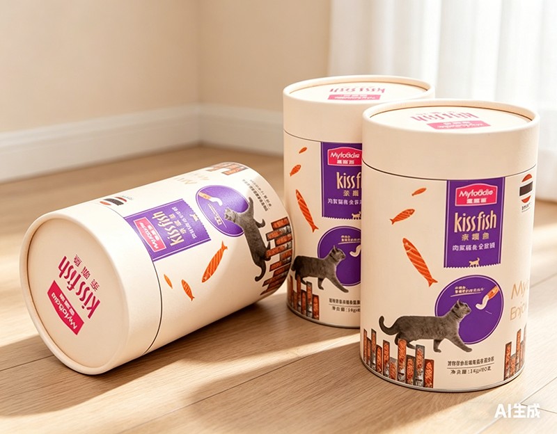 Luxury Paper Tube Packaging Unique Design Pet Food Packaging Boxes   
