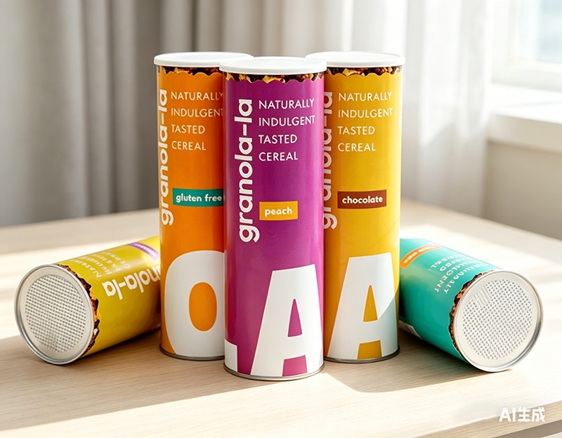 Custom made Muesli cereal paper tube packaging box