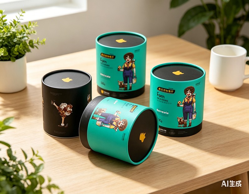 Fancy Dog Food Container Paper Tube Dog Food Packaging