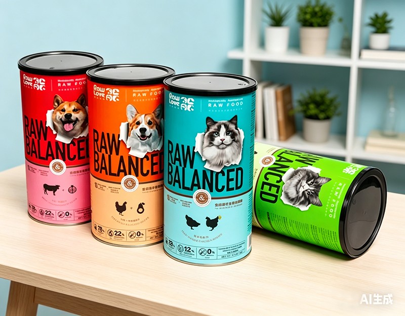 Custom Printed Composite Paper Can for Pet Treats & Dry Food Wholesale