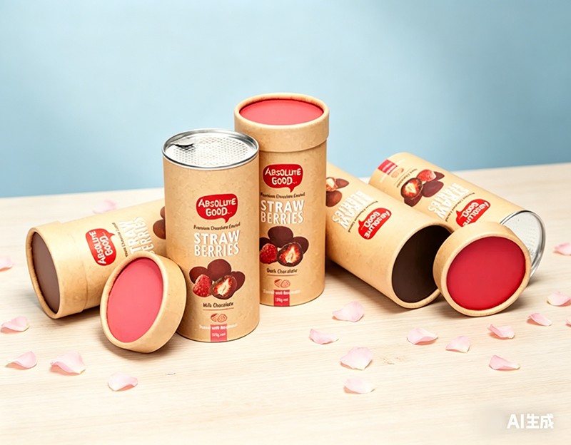 Food Grade Moisture Resistant Round Paper Container Cookie Chocolate Candy Packaging