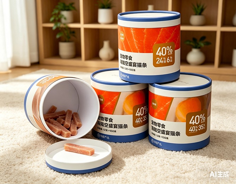 Eco-Friendly Durable Paper Tube Packaging for Pet Biscuits & Chews
