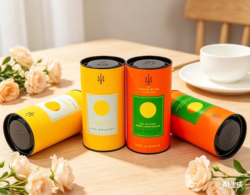 ID76.5*150MM  Gold foil stamping  Round Cookie Boxes