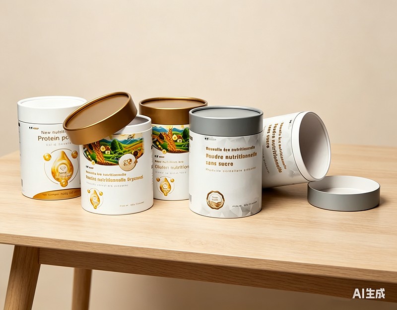 Eco-Friendly Recyclable Paper Tube Canister for Whey Protein Powder Packaging Wholesale