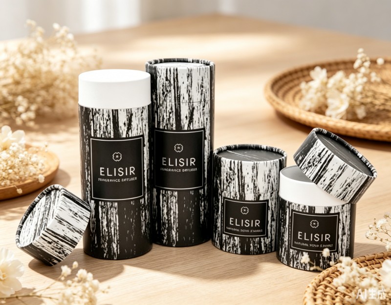 Round Paper Candle Jar with Lid and Gift Box