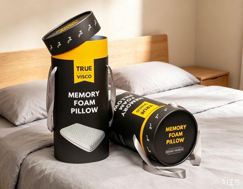 Rigid Portable Cylinder Gift Box With Handle Rope For Pillow Easy To Carry
