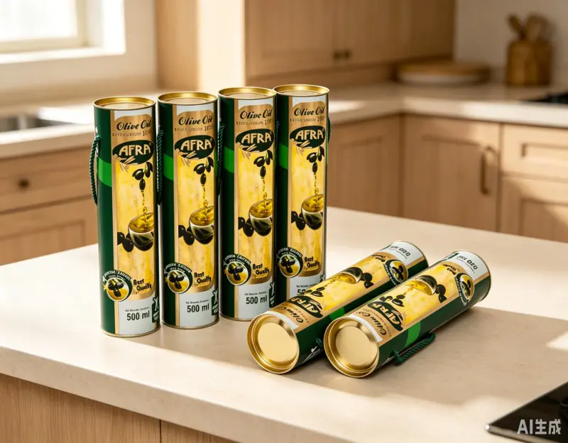 Cardboard Tube Packaging for Olive Oil Bottle
