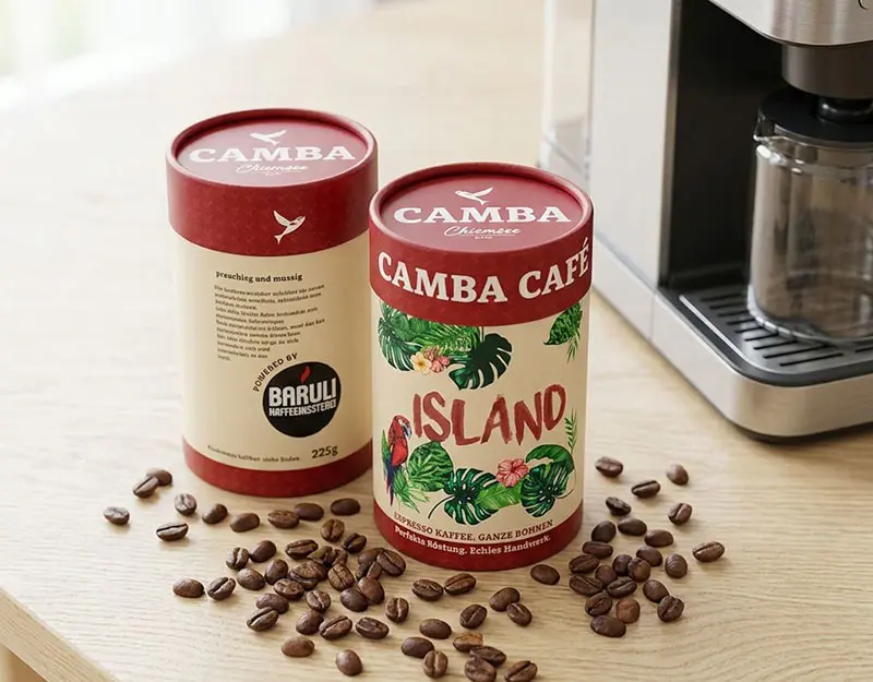 Custom Printed Airtight Composite Paper Can for Coffee Beans & Ground Coffee Packaging Custom Printed Airtight Composite Paper Can for Coffee Beans & Ground Coffee Packaging